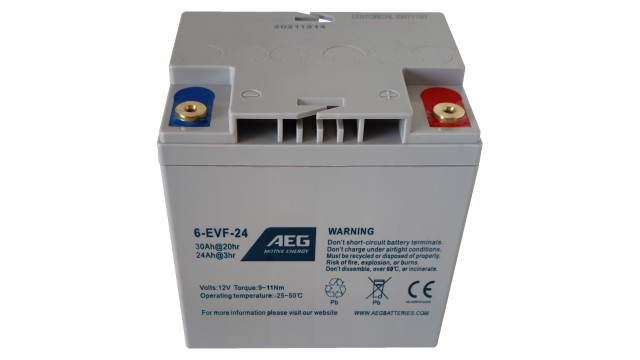 ΜΠΑΤΑΡΙΑ AEG MOTIVE 6-EVF-24 ΒΑΘΕΙΑΣ ΕΚΦΟΡΤΙΣΗΣ VRLA GEL 12V30AH c20