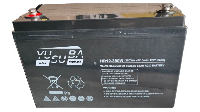 ΜΠΑΤΑΡΙΑ 12HR-380W 12V100AH 380w/cell @15min YUSUBA VRLA AGM HIGH RATE LONG LIFE