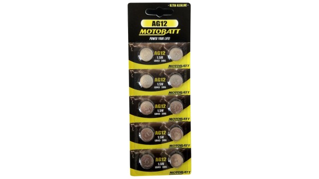 ΜΠΑΤΑΡΙΑ ΑΛΚΑΛΙΚΗ AG12 MOTOBATT (10 τεμάχια)