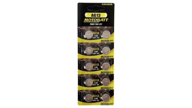 ΜΠΑΤΑΡΙΑ ΑΛΚΑΛΙΚΗ AG13 MOTOBATT (10 τεμάχια)