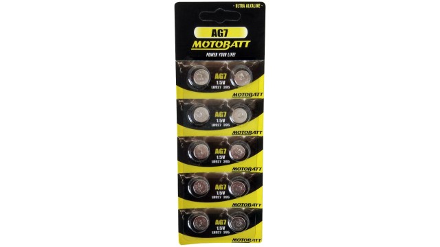 ΜΠΑΤΑΡΙΑ ΑΛΚΑΛΙΚΗ AG7 MOTOBATT (2 τεμάχια)